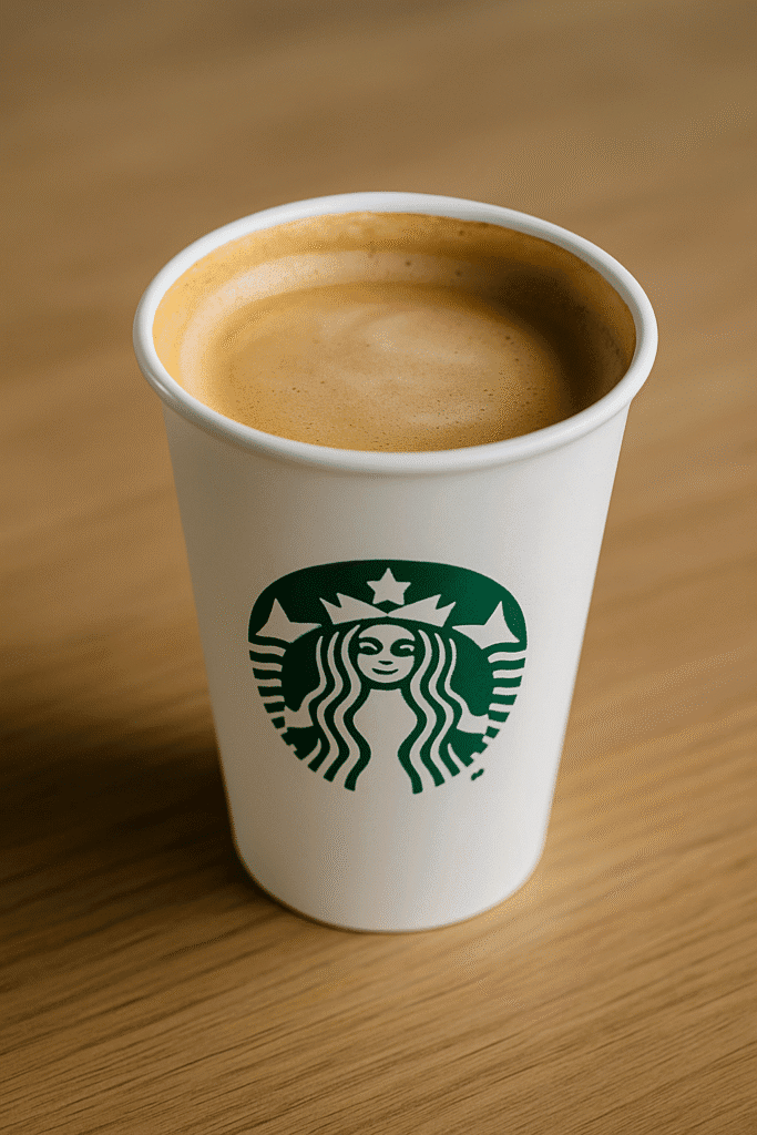Freshly brewed Starbucks coffee served in the signature Starbucks cup affordable Starbucks drinks 2025